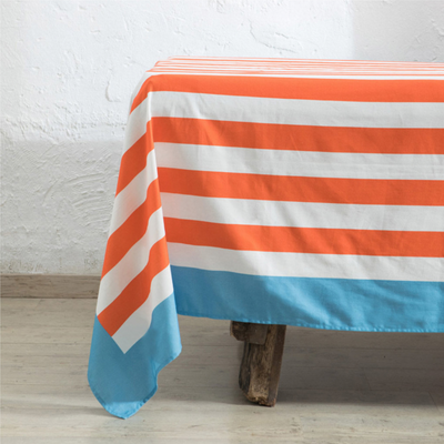 Orange Stripe Tablecloth - Club Matters - Set The Table 