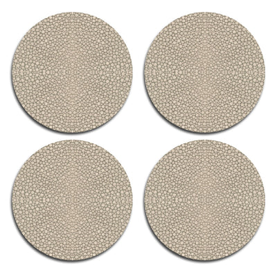 Shagreen Coasters - Mink - Luxury Table Mats - Tableware  - Club Matters - Round