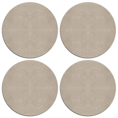 Shagreen Table Mats - Mink - Luxury Table Mats - Tableware  - Club Matters - Round