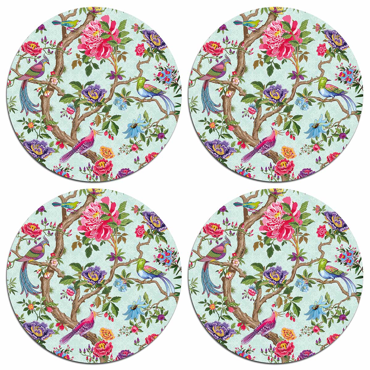 Chinoiserie Birds Table Mats Bespoke Table Mats Tableware Club