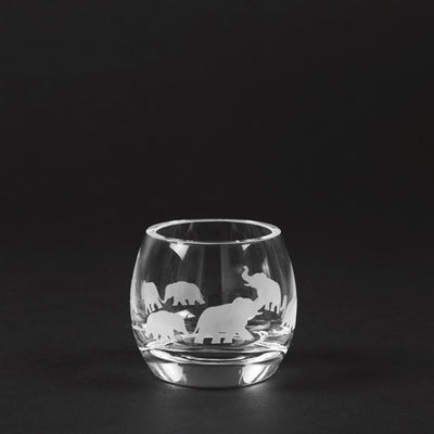 Elephant Engraved Glass Tea Light Votive - club matters