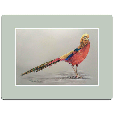 game birds - serving mat - golden pheasant