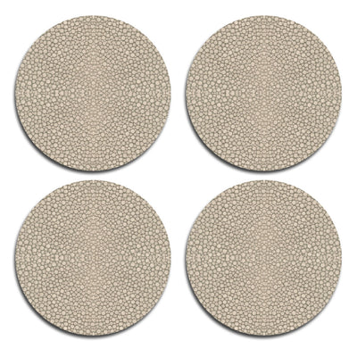 Shagreen Coasters - Mink - Luxury Table Mats - Tableware  - Club Matters - Round