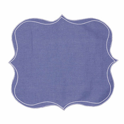 Iona Waxed Italian Linen Placemat - Denim- Club Matters - Italian Linen