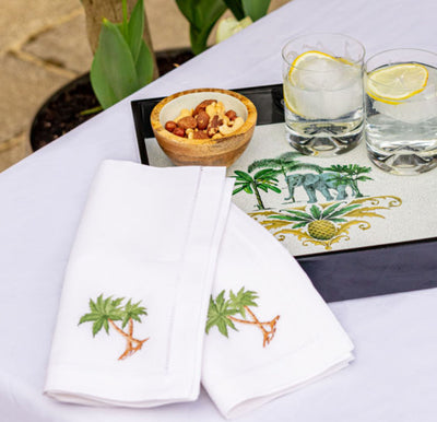 Out of Africa Hand Embroidered Napkins - Set of 4 - Club Matters - Tableware