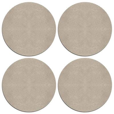 Shagreen Table Mats - Mink - Luxury Table Mats - Tableware  - Club Matters - Round