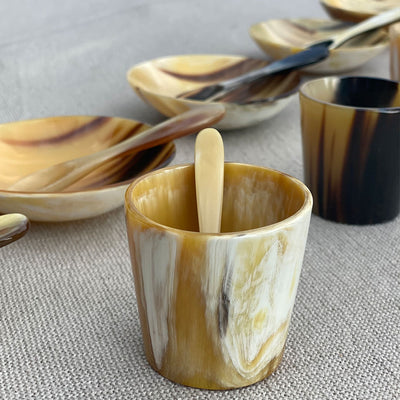 Club Matters - Cow Horn Condiment Pot & Spoon