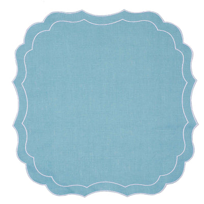 Mull Waxed Italian Linen Placemat - Teal - club matters